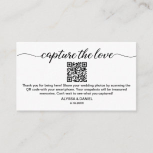Capture the Liebe QR Code Hochzeit Foto Share Begleitkarte