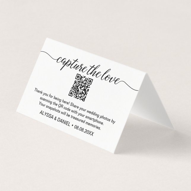 Capture the Liebe QR Code Hochzeit Foto Sharing (Vorderseite)