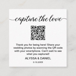 Capture the Liebe QR Code Hochzeit Foto Sharing Begleitkarte