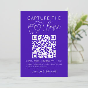 Capture the Liebe Qr Code Neon Blue Minimal Modern