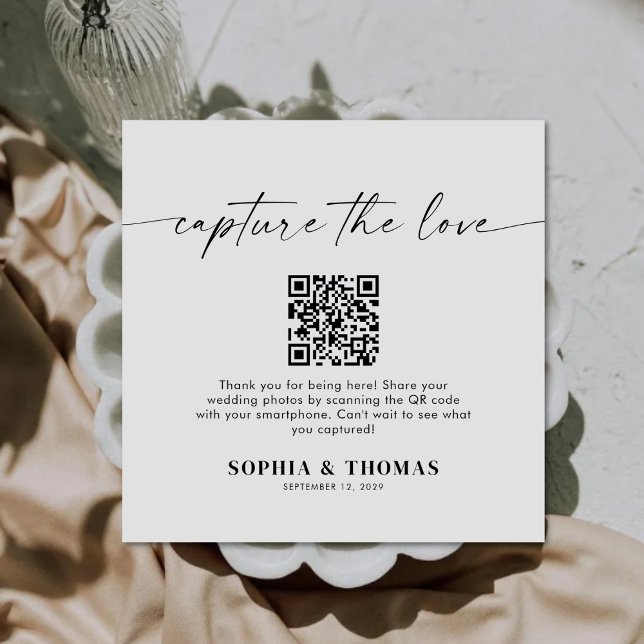 Capture the Liebe QR Code Wedding Foto Sharing Begleitkarte (Von Creator hochgeladen)