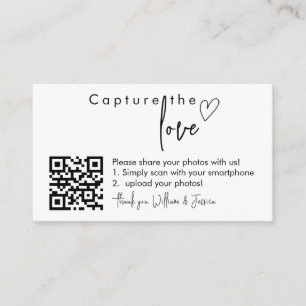 Capture the Liebe QR Code, Wedding Foto Signs Begleitkarte