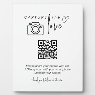 Capture the Liebe QR Code, Wedding Foto Signs Fotoplatte