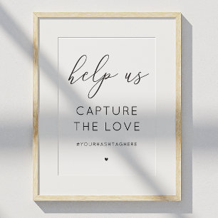 Capture the Liebe sign. Schwarzweißkalligraphie Poster