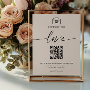 Capture the Liebe Wedding Foto QR Code Sign Poster