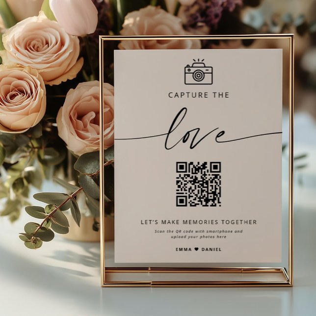 Capture the Liebe Wedding Foto QR Code Sign Poster (Von Creator hochgeladen)