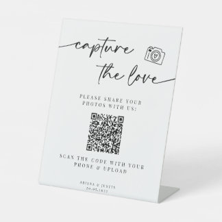 Capture the Liebe Wedding Sign with QR Code Sockelschild