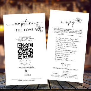 Capture The Love Foto I Spy Hochzeits-Spiel-Menü RSVP Karte