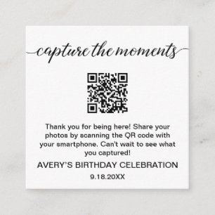 Capture the Moments QR-Code-Foto-Sharing Begleitkarte