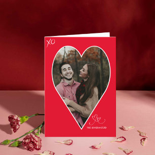 Capture your Heart Red Valentine's Day Foto Card Dankeskarte