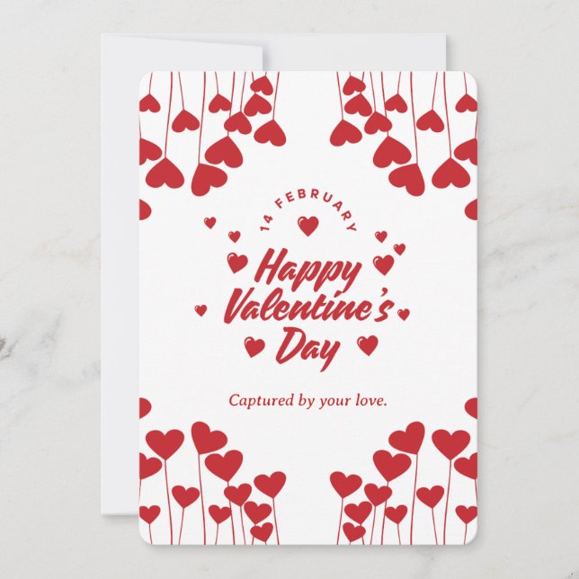 "Captured by Your Love" – Elegant Modern Valentine Einladung (Vorderseite)