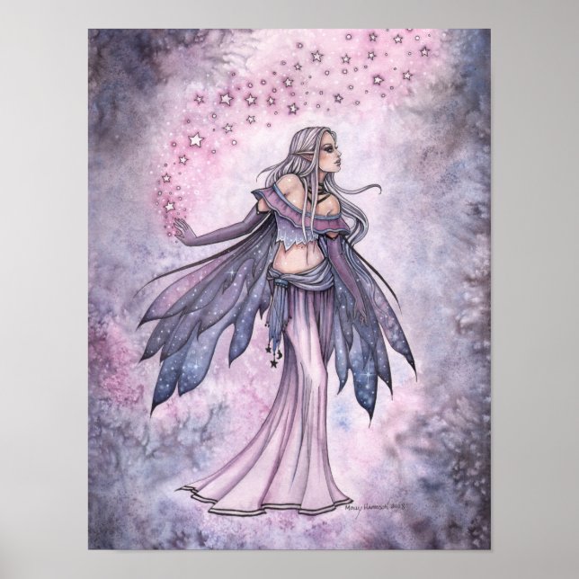 Captured Sky Lila Fairy Art Poster (Vorne)