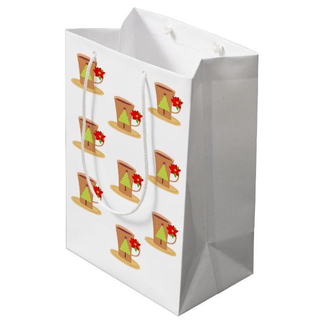 Capuccino Weihnachtsgeschenktaschen Mittlere Geschenktüte (Rückseite Schrägansicht)