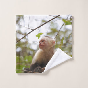 Capuchin Monkey Fotografie Badhandtuch Set