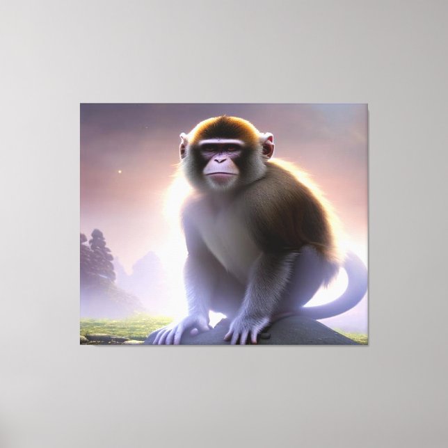 Capuchin Monkey Stretch Leinwand (Vorderseite)