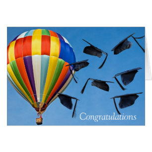 Capuchons de graduation avec ballon à air chaud