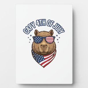 Capy 4. Juli Patriotische Capybara Vektorgestaltun Fotoplatte