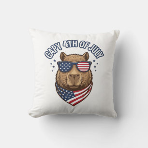 Capy 4. Juli Patriotischer Capybara Vektor Design_ Kissen