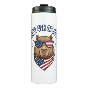 Capy 4. Juli Patriotischer Capybara Vektor Design_ Thermosbecher