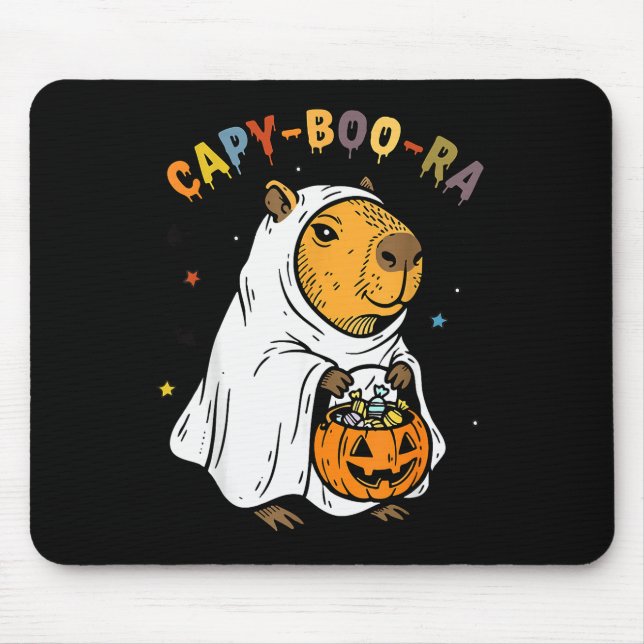 Capy-boo-ra Cappy Halloween Funny Capybara Costume Mousepad (Vorne)