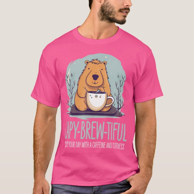 Capy-Brew-Tiful Kaffee Capybara T-Shirt (Vorderseite)