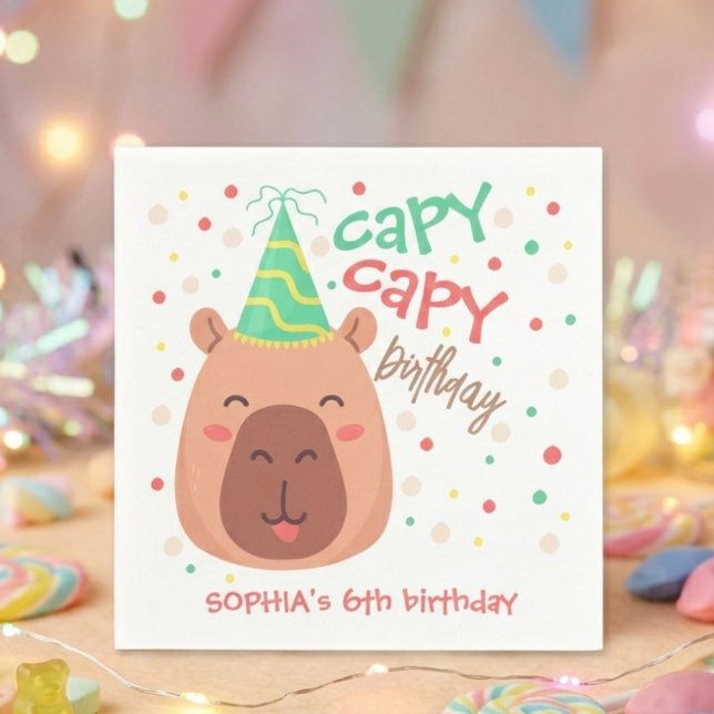 Capy capy Capybara Geburtstag Serviette (Von Creator hochgeladen)