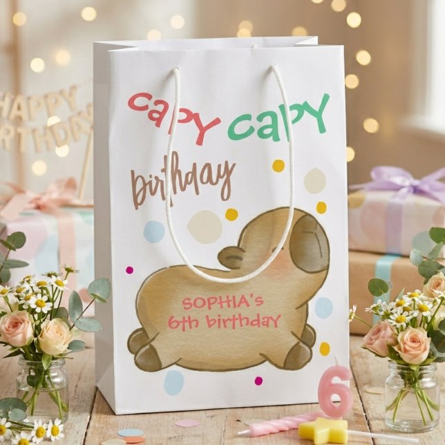Capy-Capybara-Geburtstag Mittlere Geschenktüte (Von Creator hochgeladen)