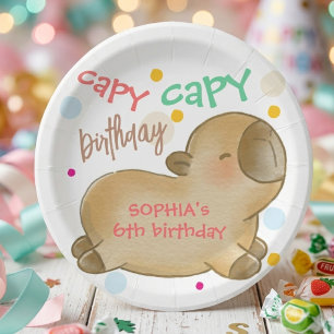 Capy-Capybara-Geburtstag Pappteller
