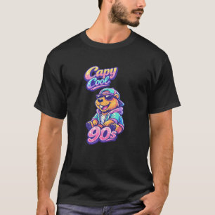 Capy Cool 90er Retro-Neon-Capybara-T-Shirt T-Shirt