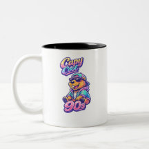 Capy Cool 90er Retro-Neon-Kapybara-Tasse