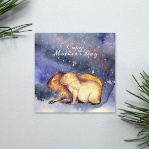 Capy Fête des Mères Capybara Bébé et Maman Carte M