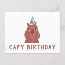 "CAPY GEBURTSTAG" Capybara mit Partyhut