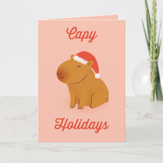 Capy Holidays Capybara Weihnachtskarte Karte (Vorderseite)