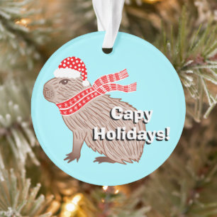 Capy Holidays Funny Capybara Weihnachten Ornament