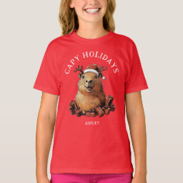 Capy Holidays Niedlicher Spaß Capybara Frohe Weihn T-Shirt