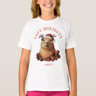 Capy Holidays Niedlicher Spaß Capybara Frohe Weihn T-Shirt