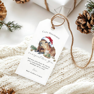 Capy Holidays Süße Wasserfarbe-Weihnachts-Capyba Geschenkanhänger