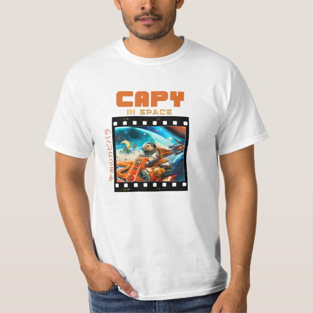 Capy in Space - Cooler Capybara T - Shirt Design (Vorderseite)