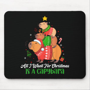 Capy Weihnachten Süße Capybara Weihnachtsbaum Pjs Mousepad