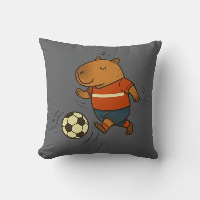 Capyball Champion: Die Sporty Capybara Kissen (Vorderseite)