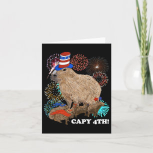 Capybara 4. Juli Patriotische Feuerwerke Capy Vier Karte