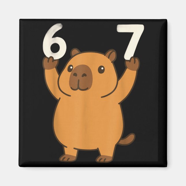 Capybara 67 Meme Sechs Sieben Lustig  Magnet (Vorne)