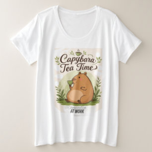 Capybara à la pause thé Capybara mignon buvant d