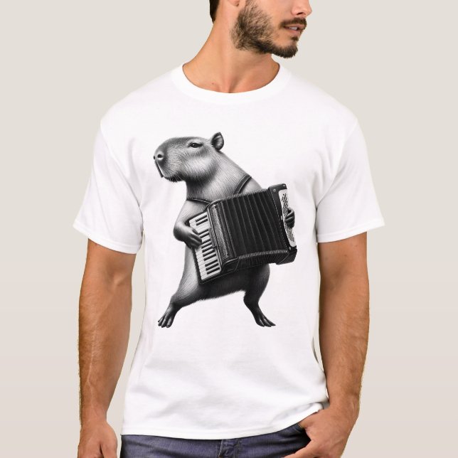 Capybara Accordion Accordionist Accordion T-Shirt (Vorderseite)