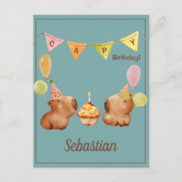 Capybara Adventure Birthday Party Postkarte