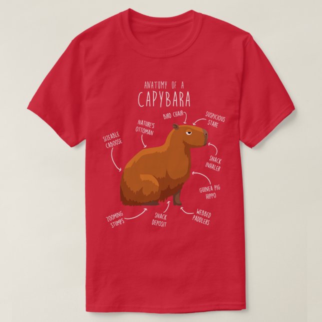 Capybara-Anatomie 1 T-Shirt (Design vorne)
