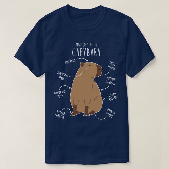 Capybara-Anatomie 3 T-Shirt (Design vorne)