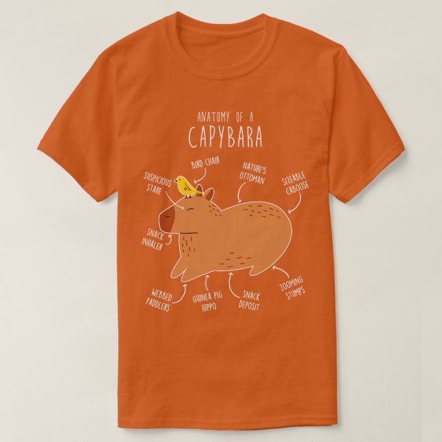 Capybara-Anatomie 4 T-Shirt (Design vorne)