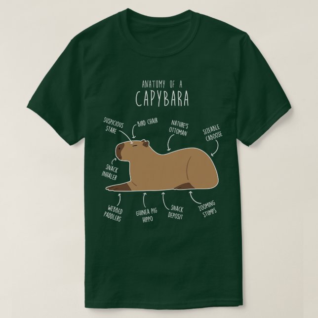 Capybara-Anatomie T-Shirt (Design vorne)