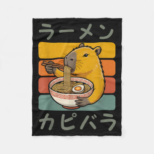 Capybara Anime Grafik Ramen Kawaii Japanische Vint Fleecedecke